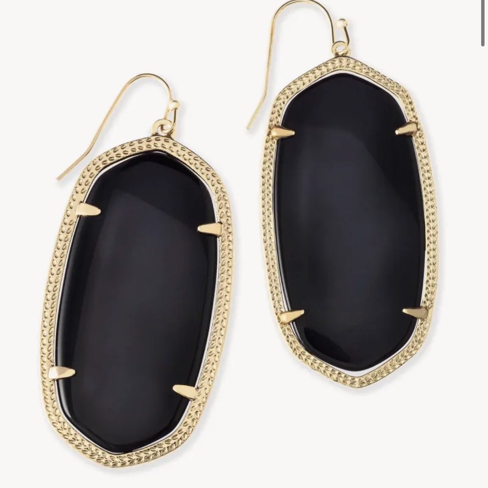 Kendra Scott Danielle Earrings; Black, Dust Bag I… - image 1